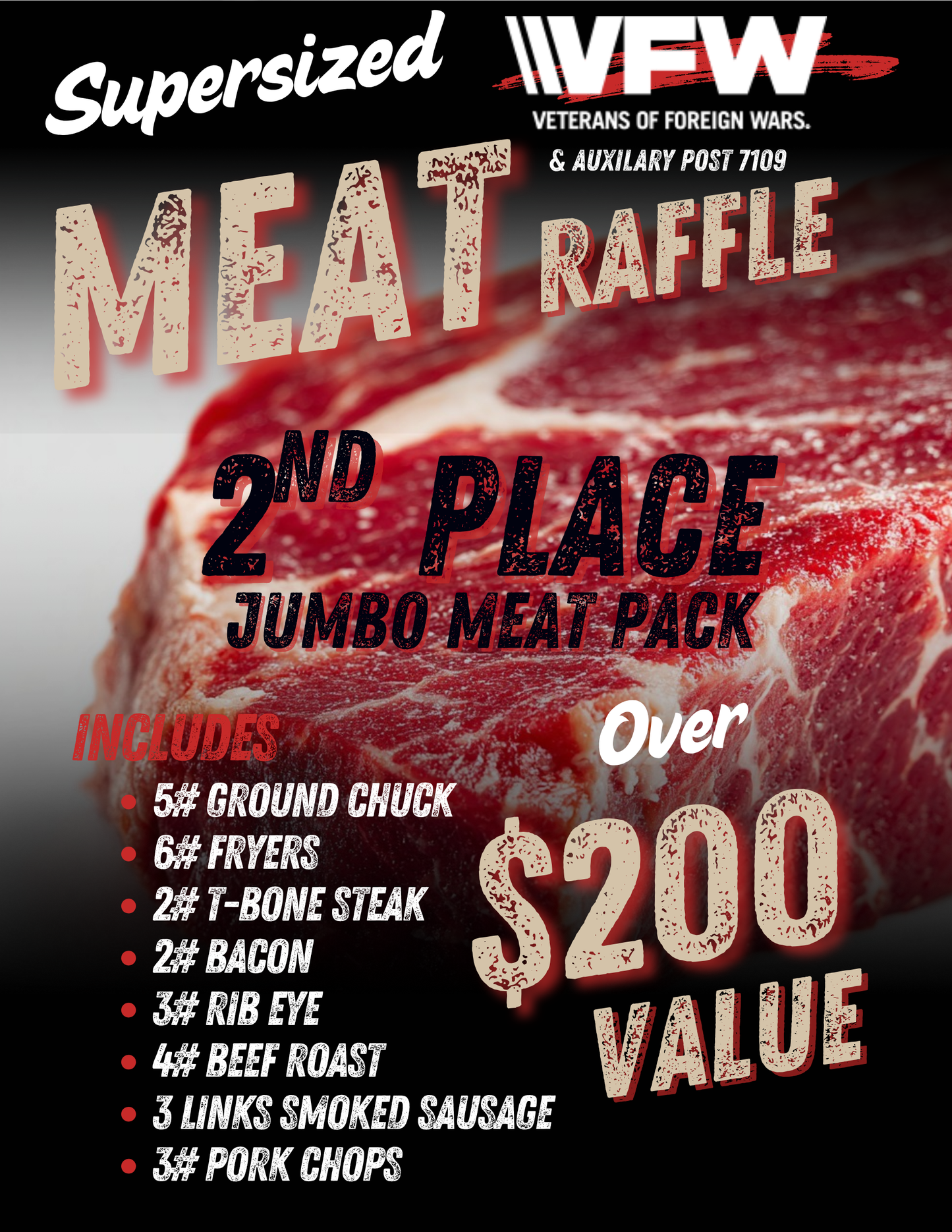Beef Raffle Ticket - Pearland VFW & Auxiliary Post 7109
