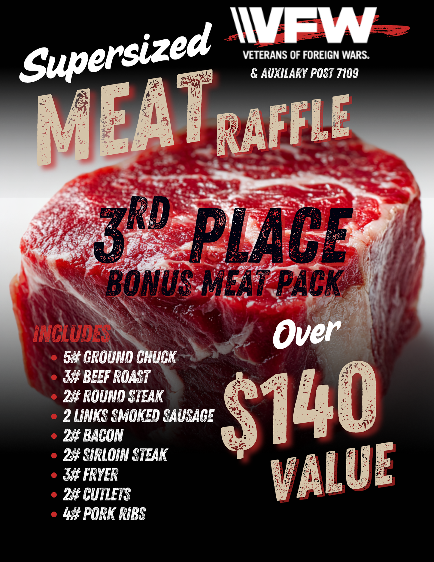 Beef Raffle Ticket - Pearland VFW & Auxiliary Post 7109